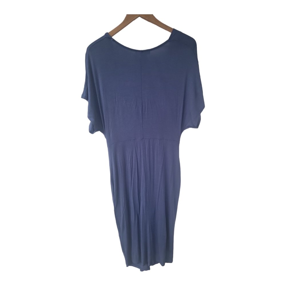 NWT Peppermint Boutique Blue Blush T Shirt Knot Front Midi Dress Size L - Picture 3 of 7